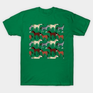 Horse pattern in light green T-Shirt
